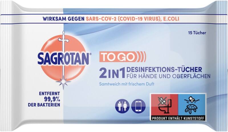 Sagrotan Desinfektionsmittel Tücher 2-in-1 15 Stück