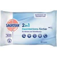 Lingettes désinfectantes Sagrotan 2-en-1 15 Unités