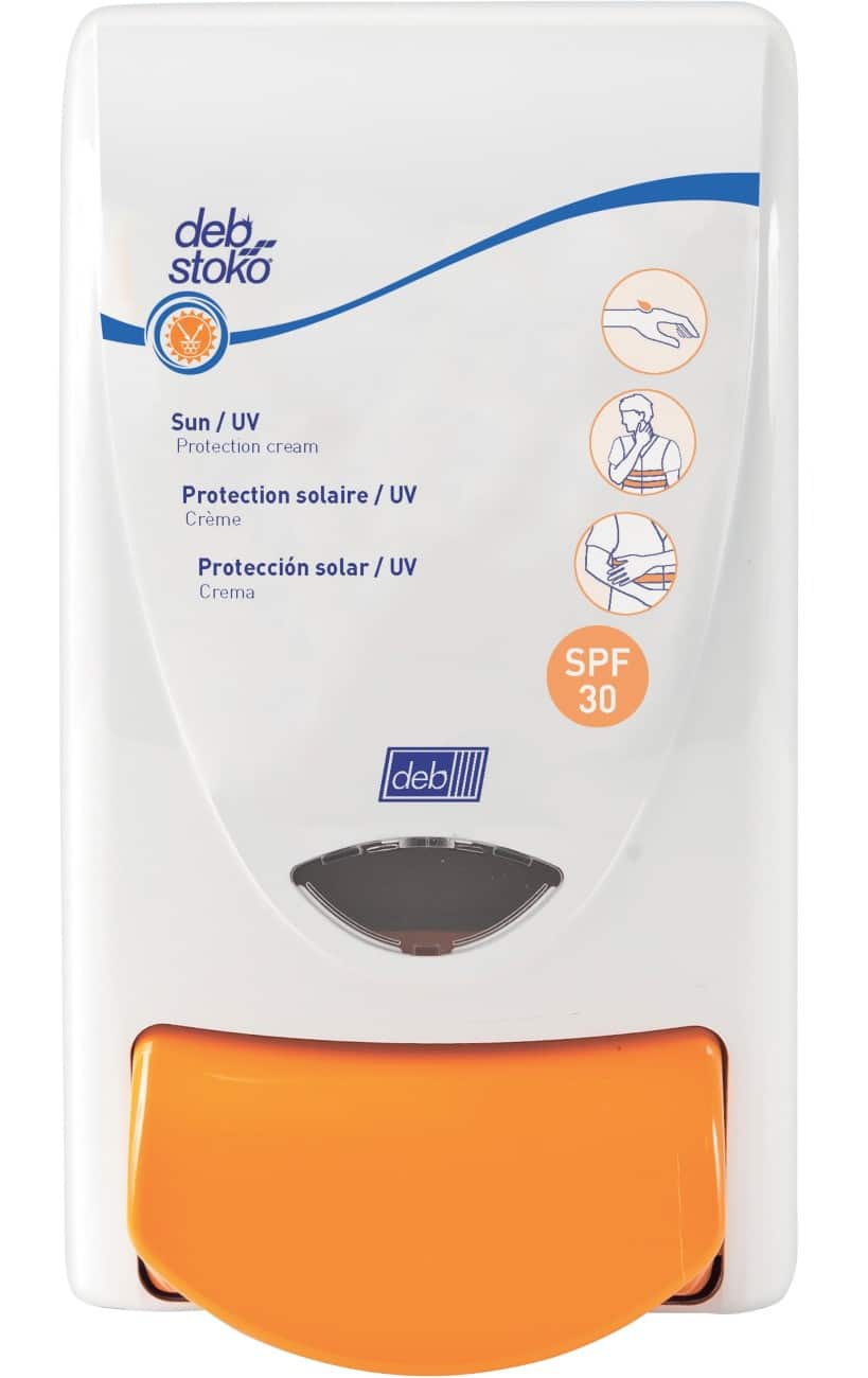 Distributeur de crème solaire Deb 1 l Jaune, blanc